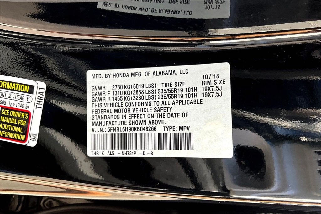 2019 Honda Odyssey Elite