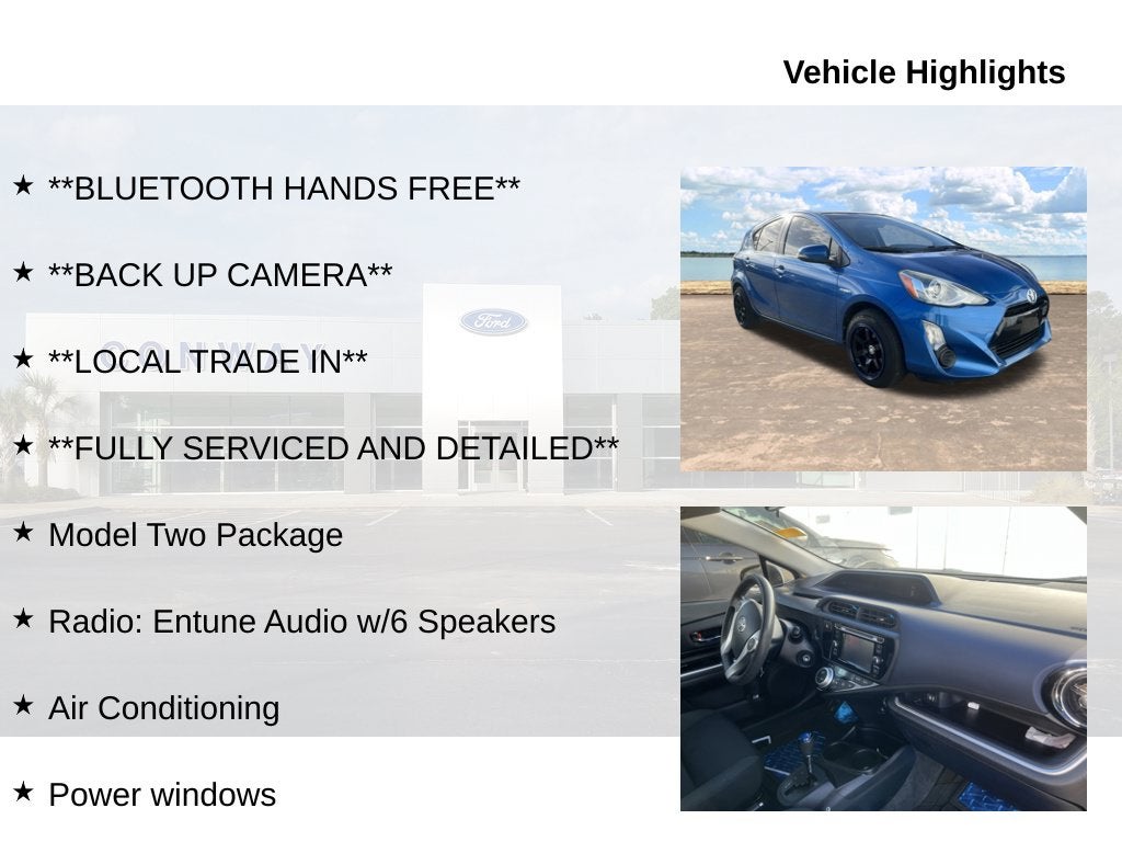 2015 Toyota Prius c Two